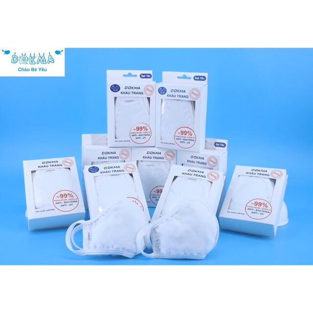(1 cái) Khẩu trang vải kháng khuẩn Dokma trẻ em/người lớn
