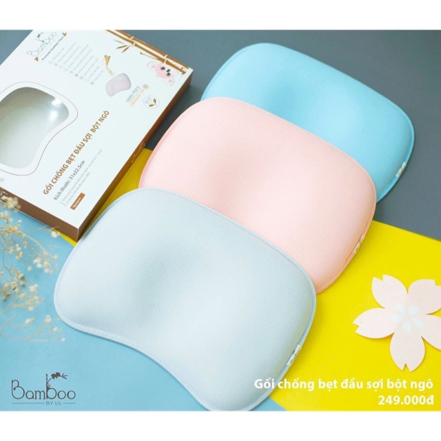Gối Sơ Sinh Chống Bẹt Đầu Sợi Bột Ngô