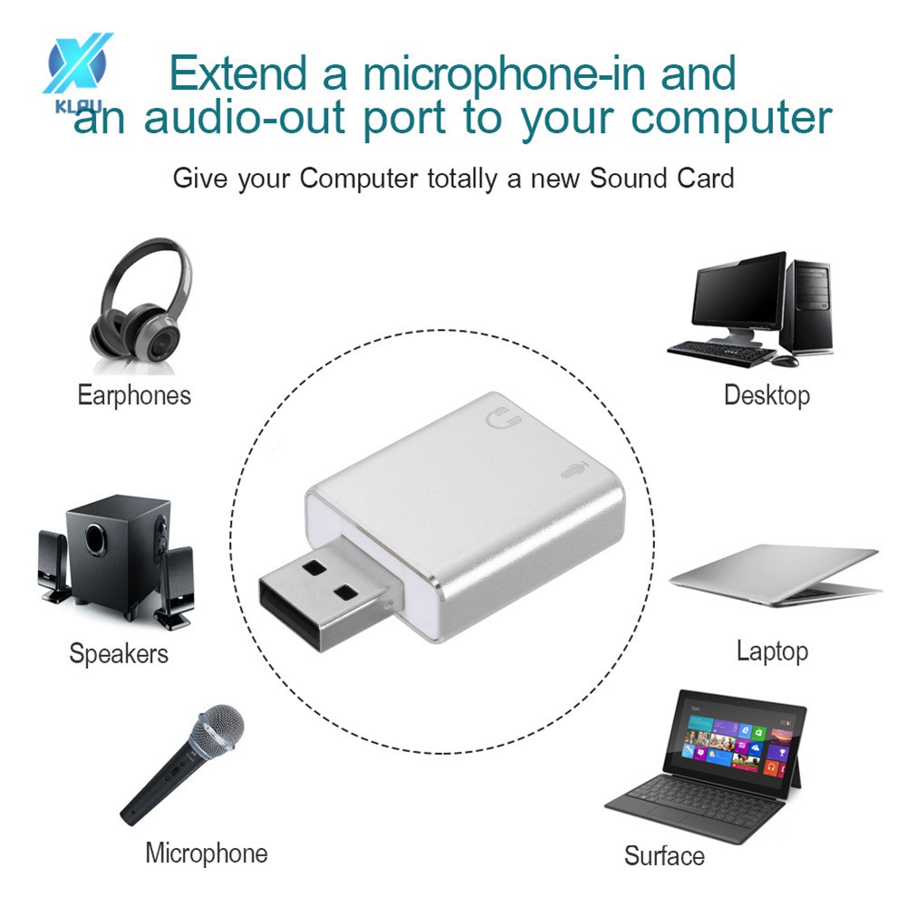Card chuyển đổi âm thanh ngoài USB HIFI Magic Voice 7.1CH đầu ra âm thanh tai nghe và micro không cần trình điều khiển