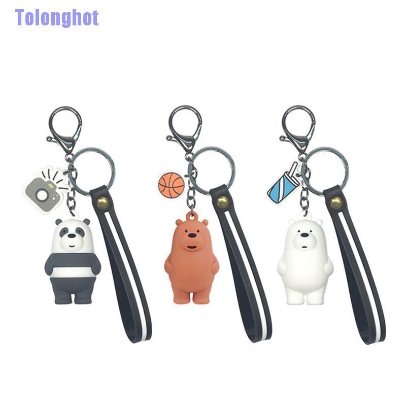 Tolonghot> we bare bears keyrings ice bear key chain lanyard bag pendants ornaments collect