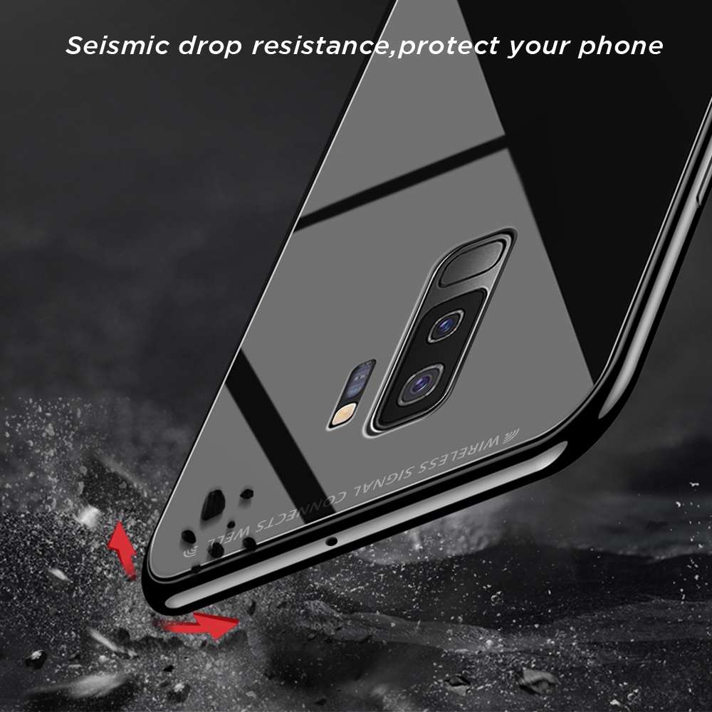 Ốp lưng kính cường lực cho Samsung Galaxy A9 A8 A7 J6 J4 Plus A8 A6 Plus 2018 A9S