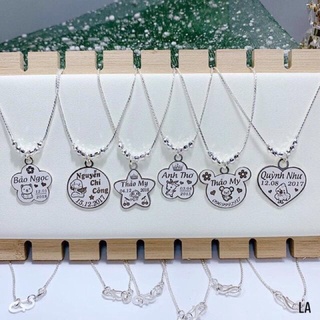 Dây chuyền bạc ta cho bé.Miễn phí khắc tên và sdt.Dây chuyền bạc ta cho bé trai, bé gái.Quà sinh nhật cho bé yêu