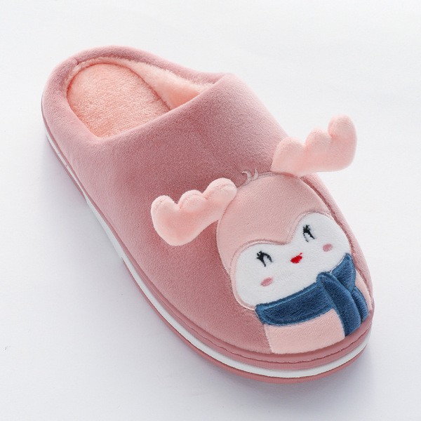 Dép bông bịt đầu unisex mang trong nhà siêu ấm thời trang ulzzang họa tiết Tuần Lộc kute cực Hot TGG-38