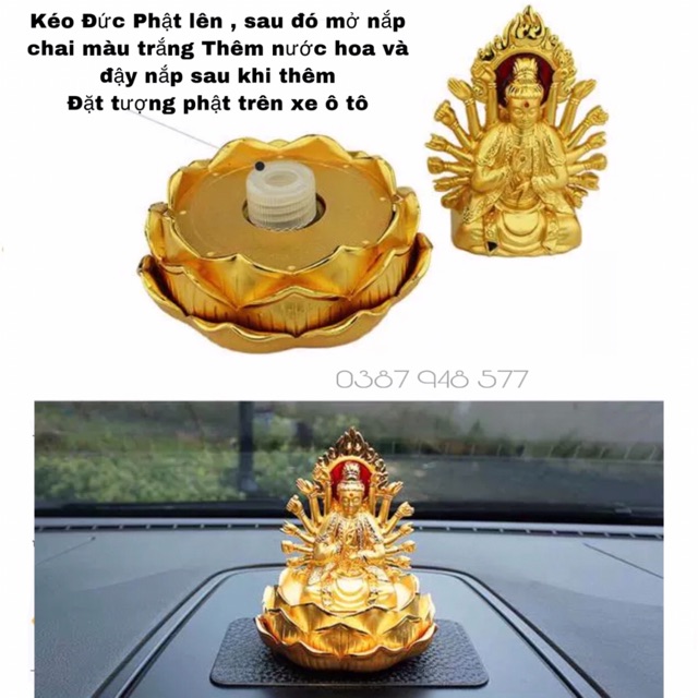 TƯỢNG PHẬT QUAN THẾ ÂM BỒ TÁT,PHẬT TỔ NHƯ LAI ,TINH DẦU NƯỚC HOA ,TRÊN  TAPLO Ô TÔ ,XE HƠI