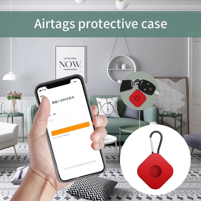 Dây đeo apple Case AirTag Silicone - Móc Khoá Bảo Vệ Airtag Chống Trộm