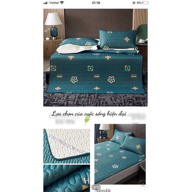 SET CHIẾU ĐIỀU HÒA TENCEL CAO SU NON