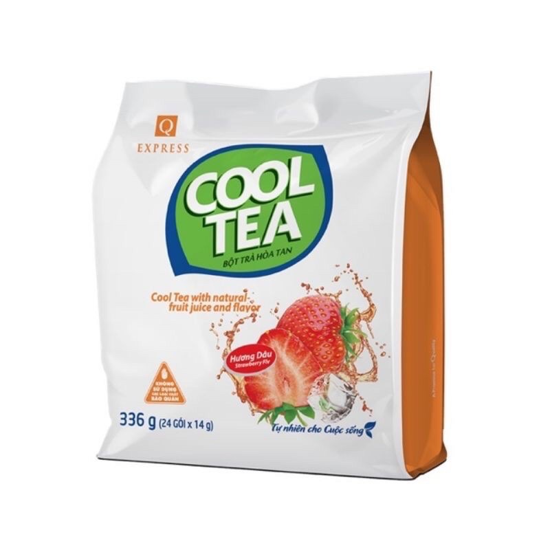 Trà Dâu Cool Tea Trần Quang bịch 336g (24 gói dài * 14g)