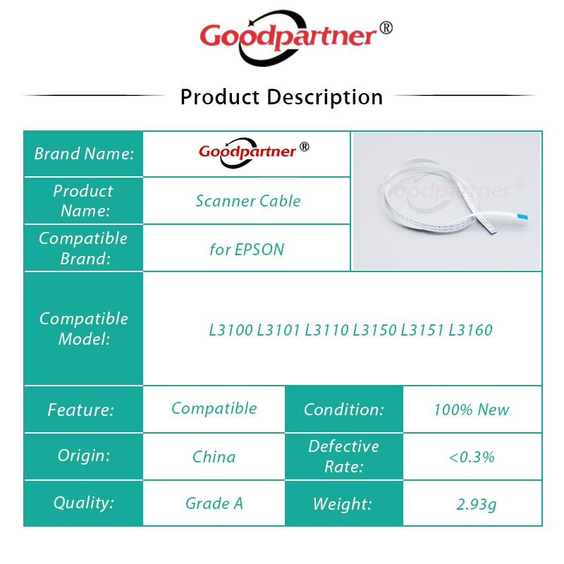 1 Dây Cáp Quét Phẳng Cho EPSON L1110 L3100 L3101 L3110 L3115 L3116 L3150 L3151 L3156 L3160 L5190 L3167 L3168 L3169