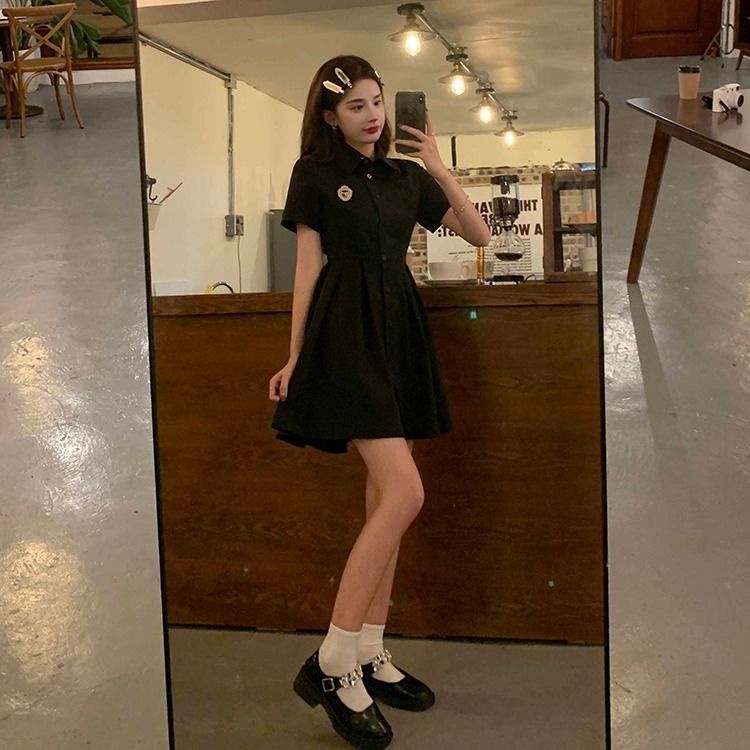 COZOK Đầm Chữ A Hở Lưng Màu Đen Dành Cho Nữ