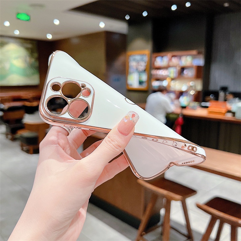 Ốp Lưng Mạ Trái Tim Nhiều Mẫu Mã Cho Điện Thoại iPhone 13 Pro Max 12 11 Pro Max