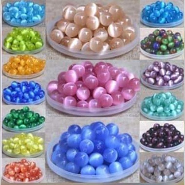 Đá mắt mèo cỡ 8mm, 10mm làm vòng tay, vòng cổ, đồ trang sức cực đẹp