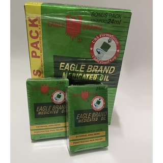Hộp dầu gió xanh con Ó Eagle Brand 24ml (14chai) tặng 2 chai dầu trắng