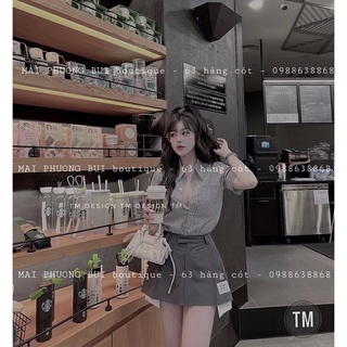 [Kèm ảnh thật] Set áo thom kèm chân váy
