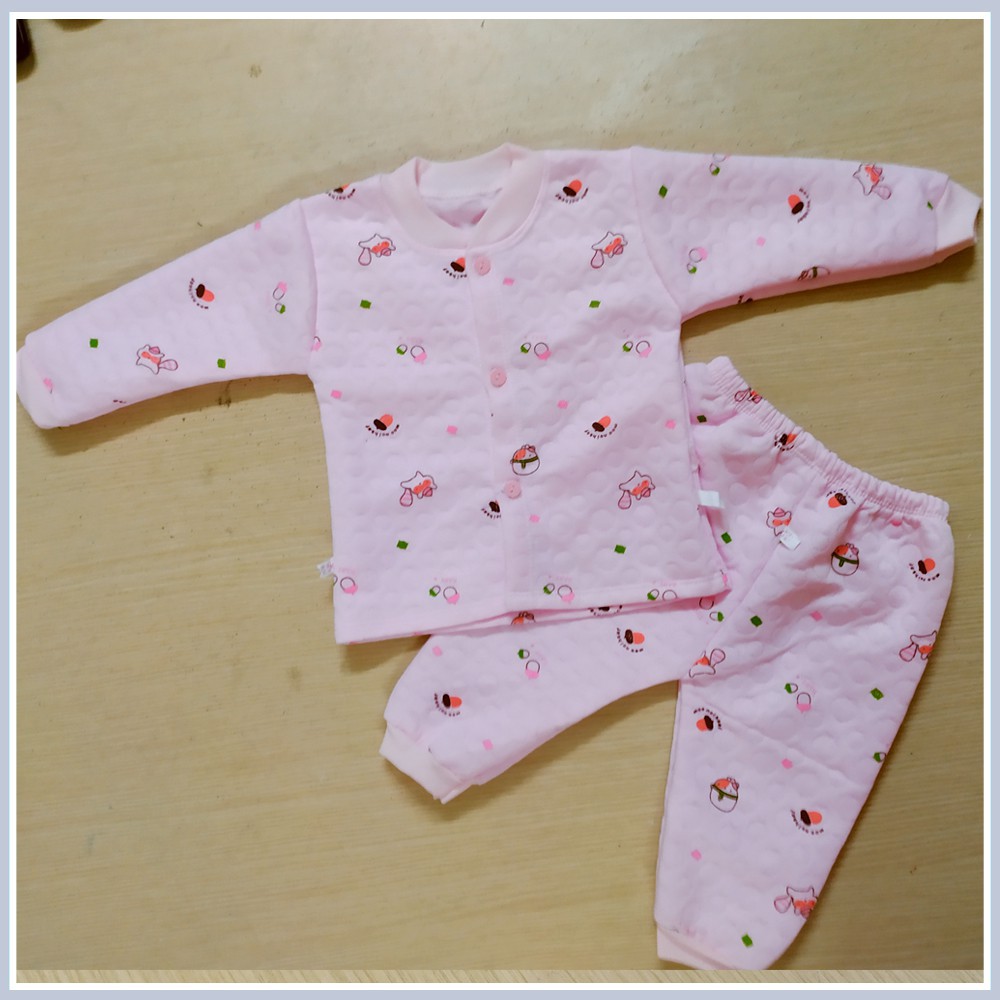 Bộ quần áo bông thu đông 3 lớp dày dặn, giữ ấm cho bé ( 3-15kg) - Bộ xốp cho bé