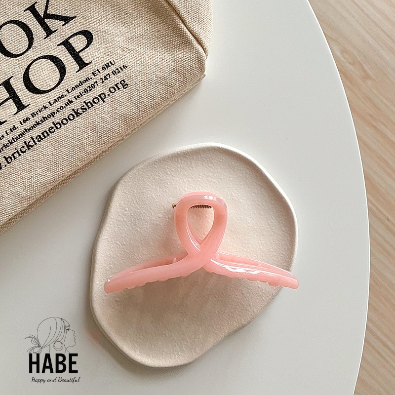 Kẹp tóc đẹp càng cua Hàn Quốc Ulzzang basic màu trơn HABE PKT06