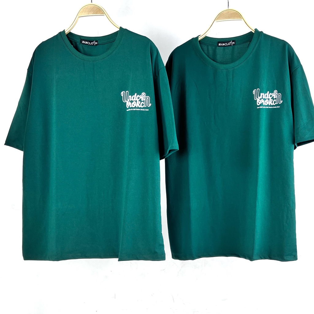 Áo thun nữ tay lỡ SAM CLO freesize phông form rộng dáng Unisex - áo lớp, nhóm, couple in chữ UNDER BROKEN màu xanh rêu | BigBuy360 - bigbuy360.vn