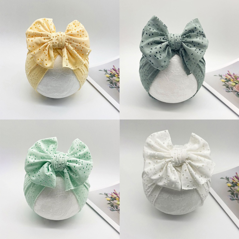 Mũ Polyester Thắt Nút Thoáng Khí Mùa Hè Cho Bé Sơ Sinh