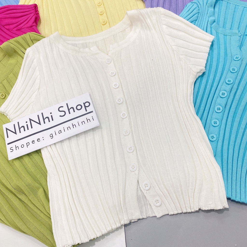 Áo len dáng croptop cài cúc, Áo len mỏng dáng ngắn AL1211 - NhiNhiShop