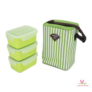 Hộp cơm Lock&Lock HAF101G3 630ml có túi giữ nhiệt - Larva Store