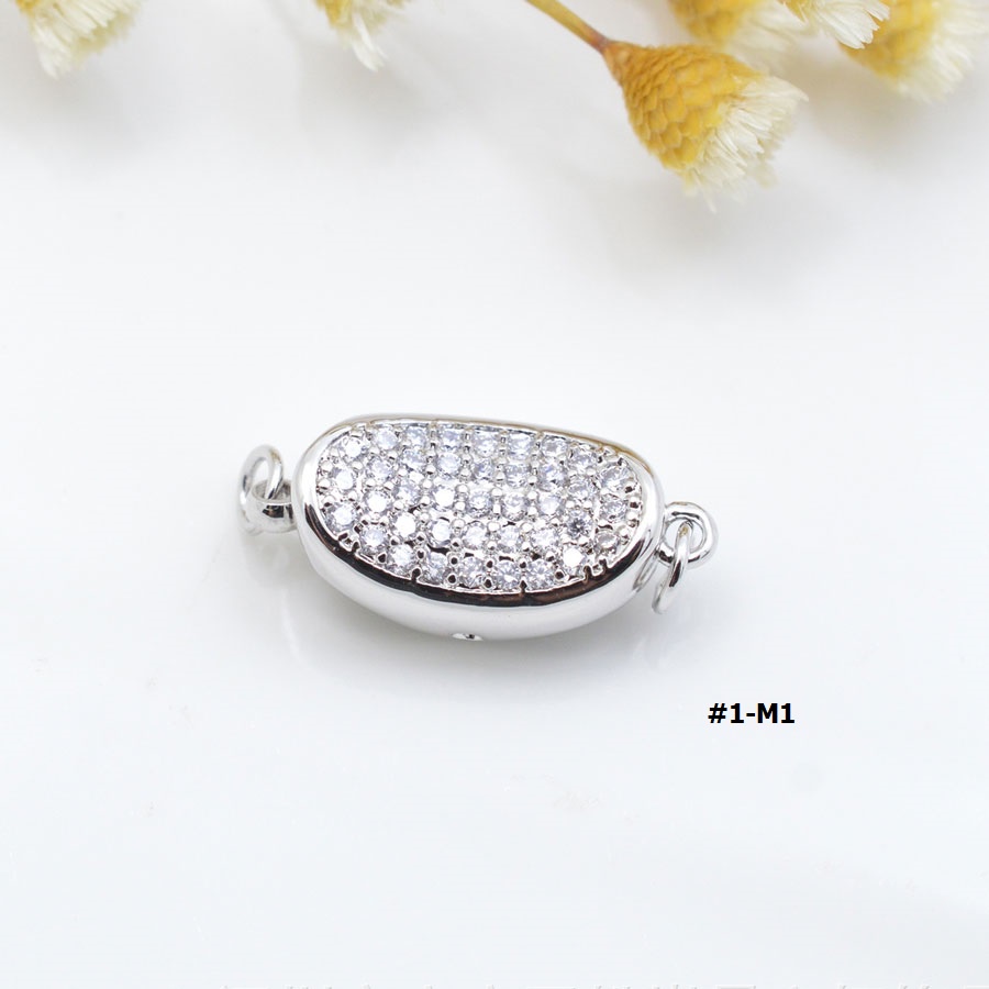 [K30B] Phụ kiện trang sức (DIY) - Khóa Yên ngựa nạm đá  zircon cho vòng cổ vòng tay kiểu chuỗi