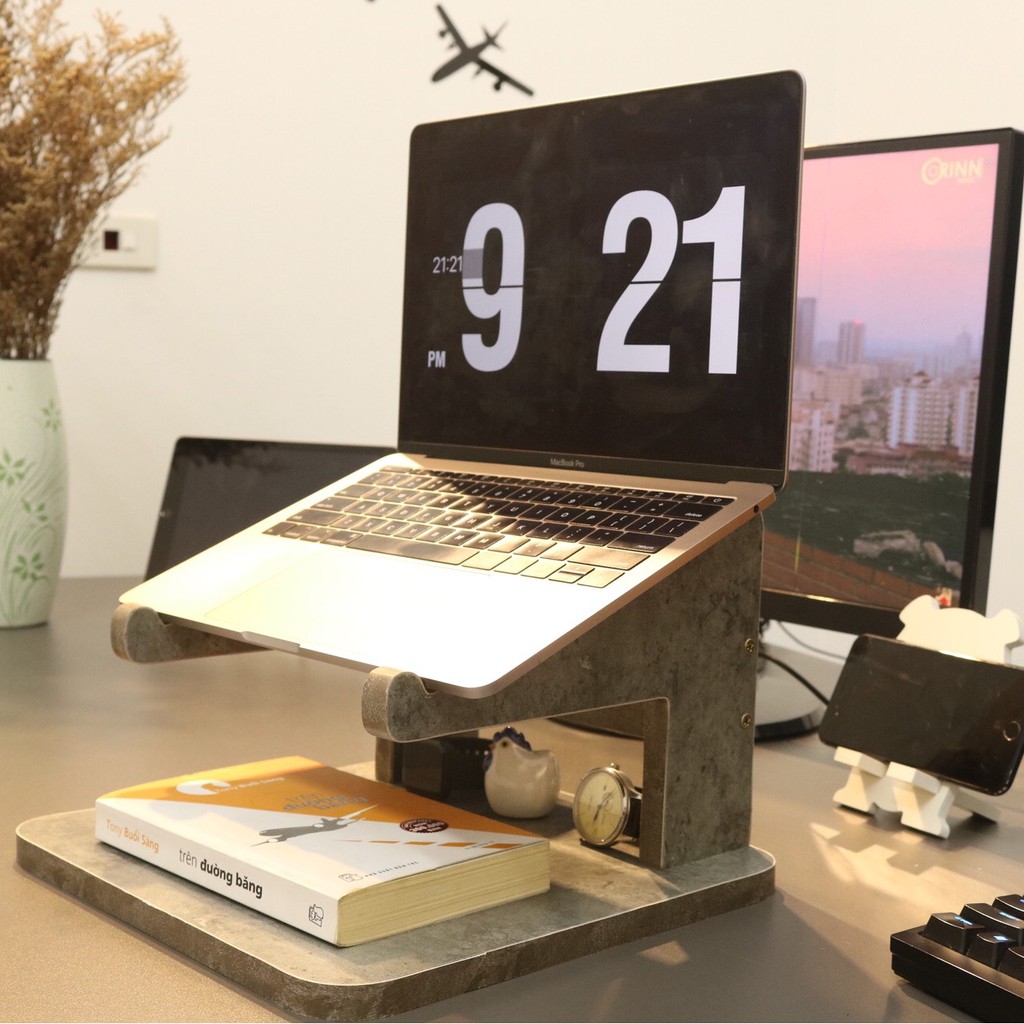 Kệ gỗ đỡ laptop, giá đỡ macbook TADA tản nhiệt tiện lợi, chống gù lưng (TD12) | BigBuy360 - bigbuy360.vn