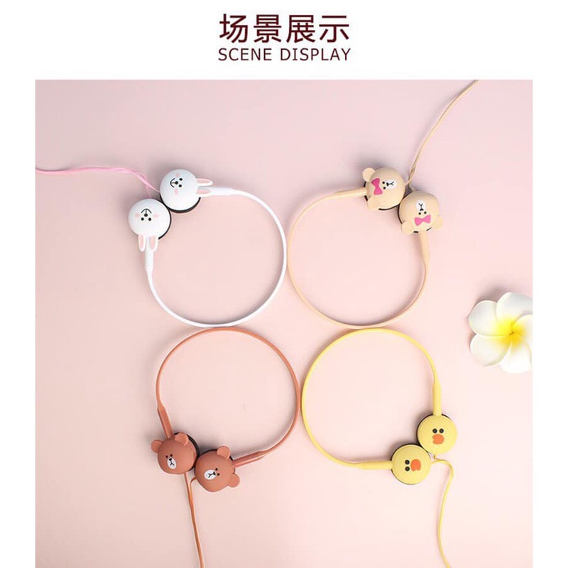 Tai nghe gấu chụp tai, Tai nghe chụp Headphone gấu thỏ line cute