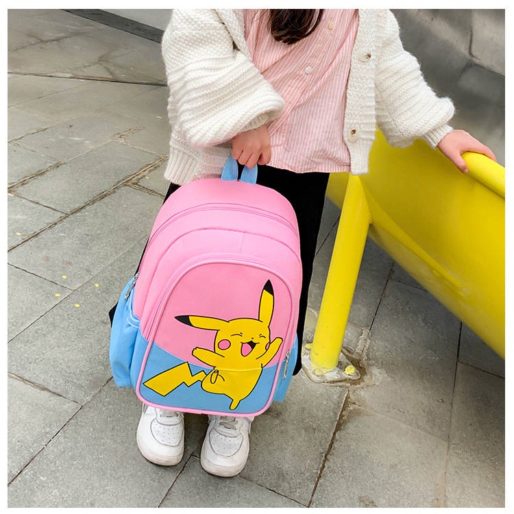 Ba Lô Đi Học Chất Liệu Nilon Hình Pikachu Cho Bé Mẫu Giáo
