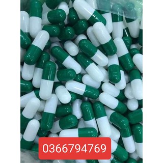 Viên nang rỗng màu xanh trắng,viên con nhộng trắng xanh 1000 viên