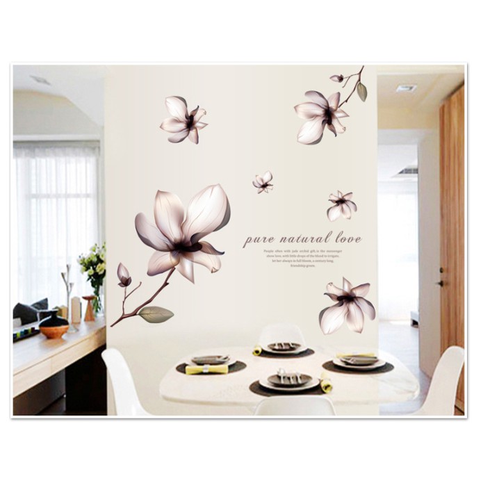 decal trang trí những đóa hoa trắng ( Kèm Video thật )