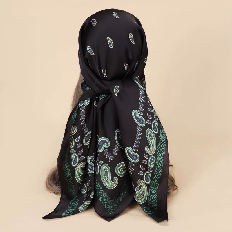 Khăn lụa vuông choàng cổ thanh lịch size 90x90cm