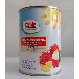 [565g – Nhân Dứa] Chôm chôm ngâm nước đường [Thailand] DOLE Rambutan Stuffed with Pineapple in syrup (tmt-hk)