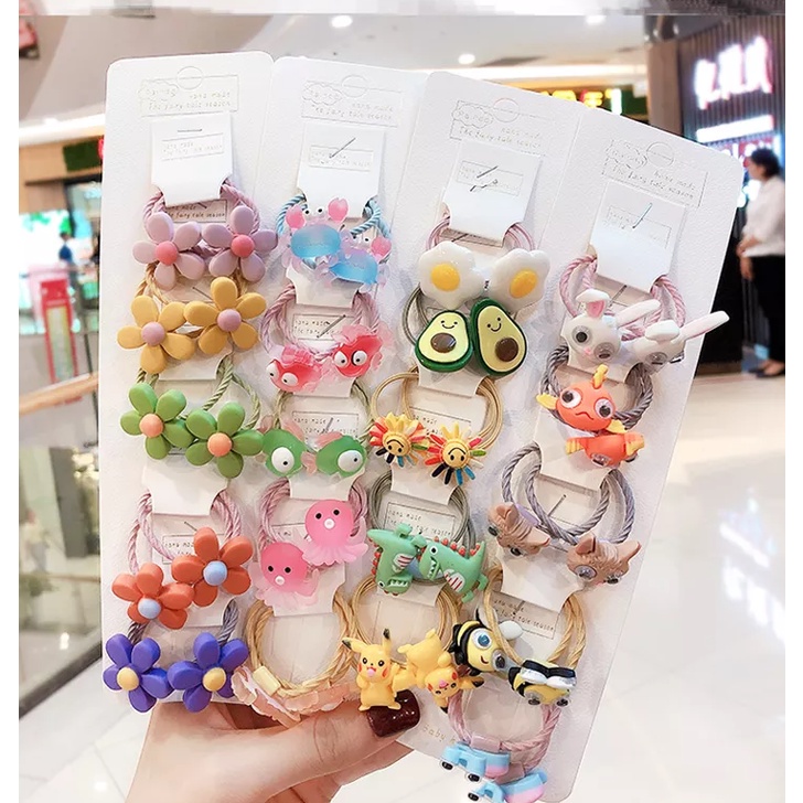 Combo 5 dây cột tóc họa tiết đáng yêu (T05, T06)