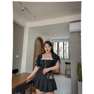 [MÚP BIGSIZE 60-100KG] Áo cổ U tay buộc