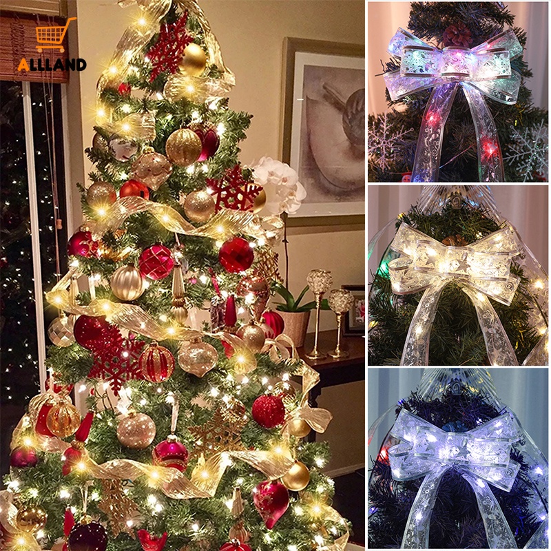 Dây Đèn Led Hai Lớp / Nơ Rỗng Treo Trang Trí Giáng Sinh / Năm Mới