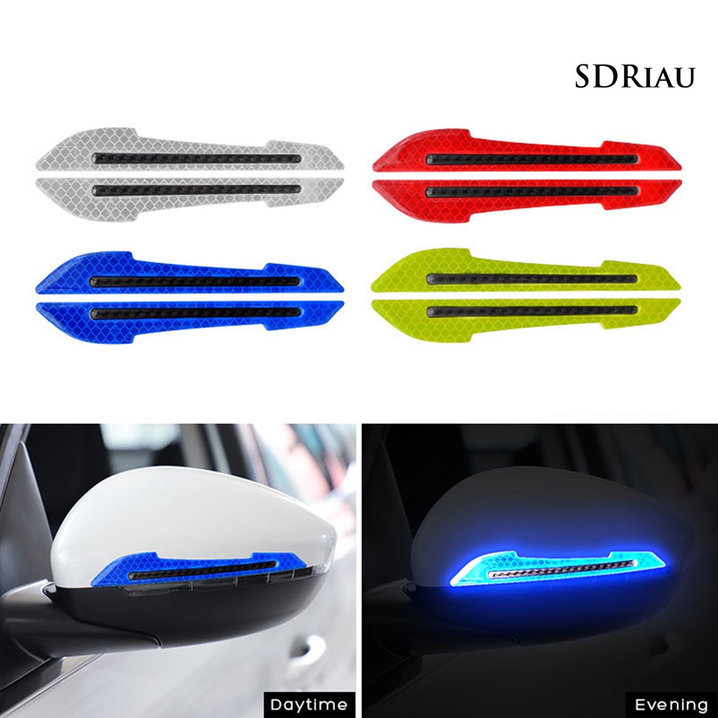Bộ 2 Miếng Dán Phản Quang Cảnh Báo An Toàn Chống Va Chạm Cho Tay Nắm Cửa Xe Hơi