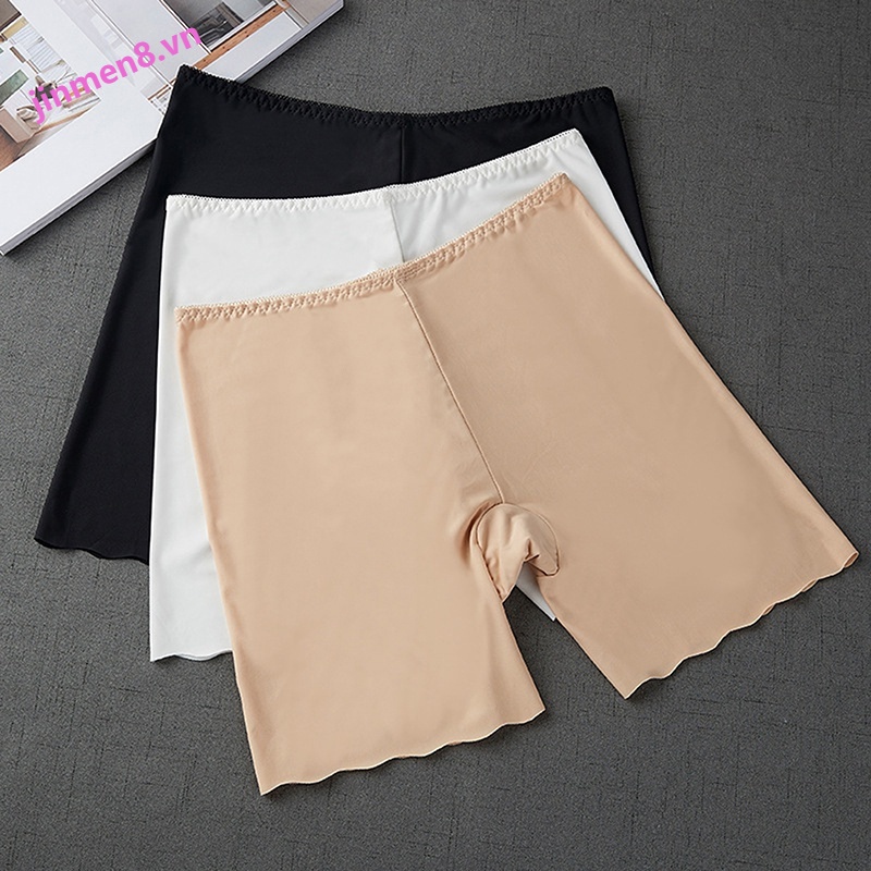 Quần Short An Toàn Chất Lụa Lạnh Mỏng Co Giãn Plus Size Cho Nữ