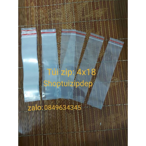 Combo 50 cái túi zip chỉ đỏ 4x18 dày đẹp