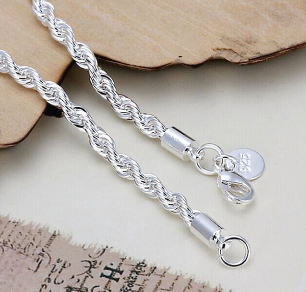 Vòng tay mạ bạc dạng xoắn đơn giản thiết kế thời trang