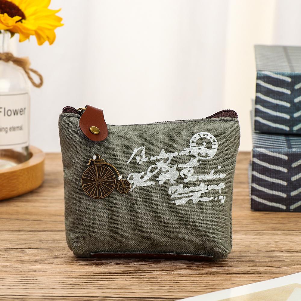 Ví Canvas Mini Đựng Chìa Khóa Phong Cách Retro