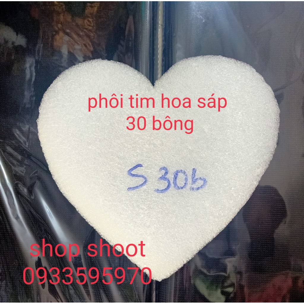 PHÔI XỐP TIM GẮN HOA SÁP HOA NHŨ
