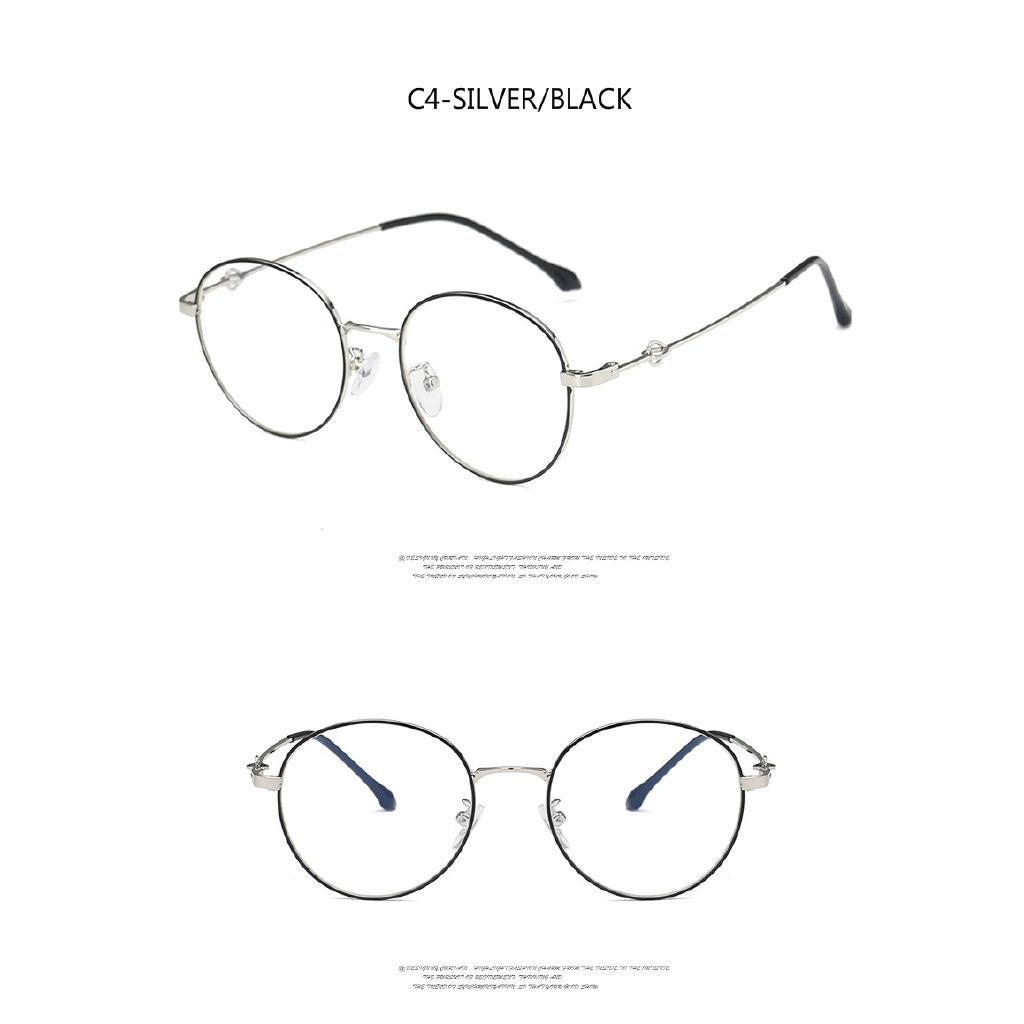 Kính cận gọng kim loại không đồng đều thời trang retro 2020