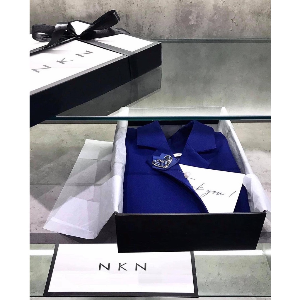 Tag Tim Cài Áo Cao Cấp NKN Thiết Kế Màu Xanh Navy, Thanh Lịch
