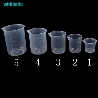 Set 2 Cốc Đo Lường Bằng Nhựa Trong Suốt Chuyên Dụng Cho Phòng Thí Nghiệm