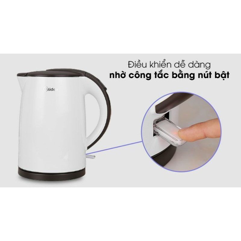 Ấm siêu tốc Midea 1.5 lít MK-15D- hàng trưng bày