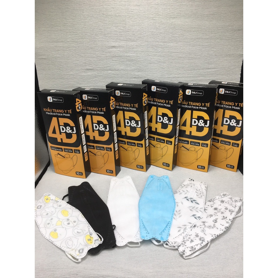 [COMBO 5 HỘP] - Khẩu Trang KF94 - Khẩu Trang Y Tế Cao Cấp Kháng Khuẩn 4D Mask [Hộp - 10 cái]