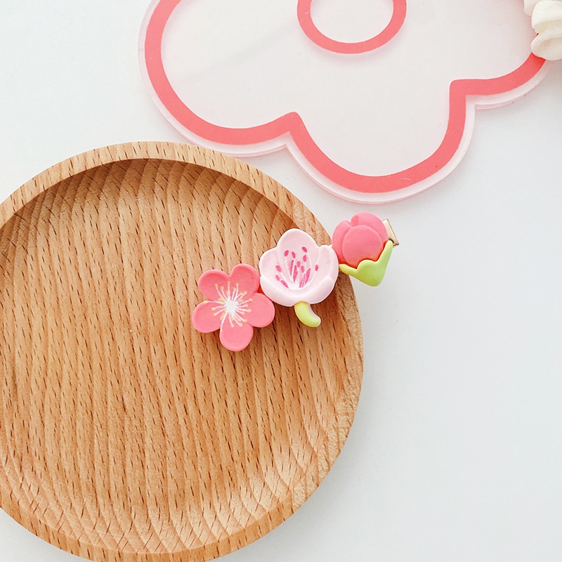 Kẹp Tóc Hoa Hồng Co Dãn Dễ Thương Cho Bé Gái