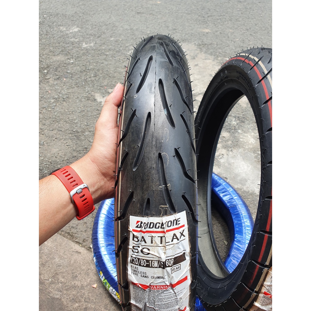 Cặp vỏ lốp xe Bridgestone Battlax SC cao cấp cho Honda SH125 150 size 100/80-16 và 120/80-16, giá 1 cặp