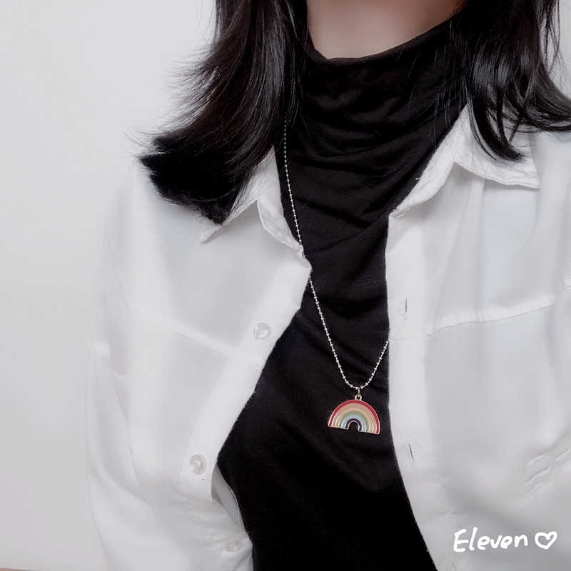 Women's rainbow flower necklace ins fashion accessories