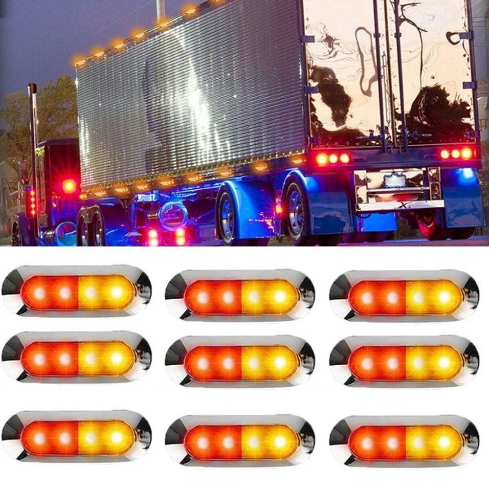 VANES1 Đèn LED Tín Hiệu 4 SMD Màu Hổ Phách Gắn Hông Xe Tải / Tàu Thuyền