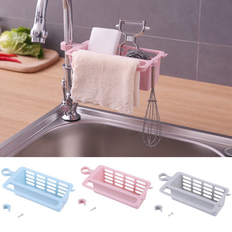 Giá nhựa đựng xà phòng mút xốp treo bồn rửa chén tiện dụng